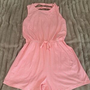 btween Coral Striped Kids Romper